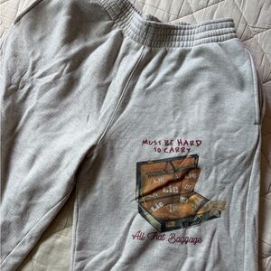 Boys Lie Gray Sweatpants with Graphic